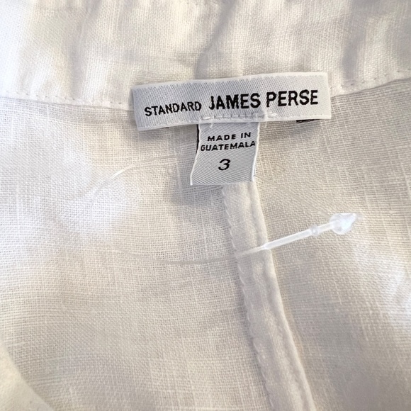 NWOT James Perse Standard White Linen Drawstring Waist Dress Size 3 or LARGE - Picture 6 of 6